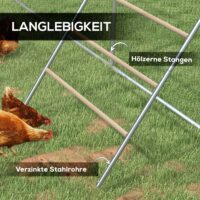 Hühnerleiter wetterfest mit 4 Sitzstangen für Hühnerstall Holz Stahl