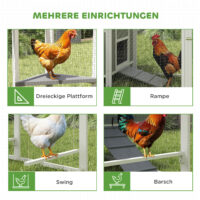 Hühnerstall gross für 7 bis 10 Hühner mit Nistkästen und Sitzstangen