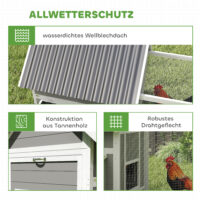 Hühnerstall gross für 7 bis 10 Hühner mit Nistkästen und Sitzstangen