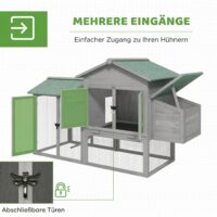Hühnerstall mit Freilaufgehege Nistkasten und Rampe für Hühner Holz