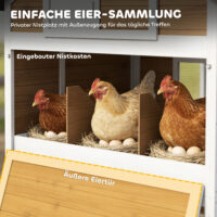 Hühnerstall mit Auslauf und Nistkasten für 4 Hühner aus Holz