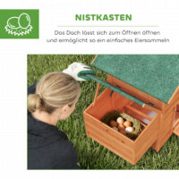 Hühnerstall mit Nistkasten Rampe und wasserdichtem Dach aus Holz