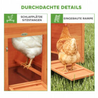 Hühnerstall mit Nistkasten Rampe und wasserdichtem Dach aus Holz