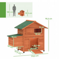 Hühnerstall mit Nistkasten Rampe und wasserdichtem Dach aus Holz