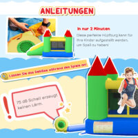 Hüpfburg mit Rutsche und Sicherheitsnetz für Kinder bis 100kg