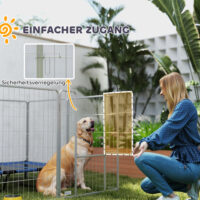 Haustiergehege flexibel für Hunde aus rostfreiem Stahl