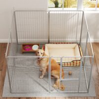 Haustiergehege flexibel für Hunde aus rostfreiem Stahl