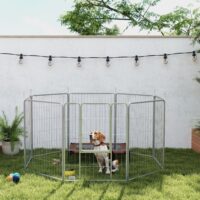 Haustiergehege flexibel für Hunde aus rostfreiem Stahl