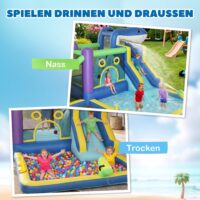 Hüpfburg aufblasbar mit Rutsche und Planschbecken für Kinder