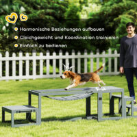 Hunde Agility Set mit Brücke Treppe und Plattform aus Holz