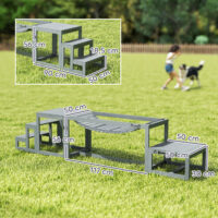 Hunde Agility Set mit Brücke Treppe und Plattform aus Holz