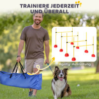 Hunde Agility Set mit 4 Hürden und Tragetasche für Sprungtraining
