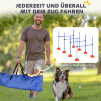 Hunde Agility Set 4-teilig mit Hürden für Sprungtraining