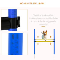 Blaues Hunde Agility Set mit Tunnel und Hürden, ideal für Spass und Training im Garten, fördert Fitness und Koordination.