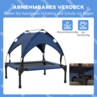 Hundebett erhöht mit Dach outdoor wasserabweisend bis 20kg