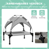 Hundebett Outdoor mit Dach wasserabweisend tragbar bis 30kg