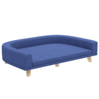 Hundebett mit Sofa Design für Hunde aus Holz blau