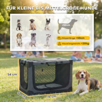Hundebox faltbar mit Kissen waschbar für Hunde bis 20kg armeegrün