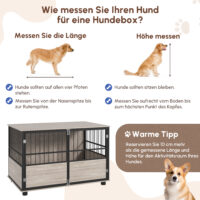 Hundebox Zwinger Hundebox robust für grosse Hunde 100x60x68cm Holzoptik schwarz