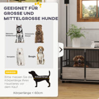 Hundebox Zwinger Hundebox robust für grosse Hunde 100x60x68cm Holzoptik schwarz