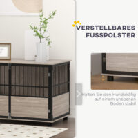 Hundebox Zwinger Hundebox robust für grosse Hunde 100x60x68cm Holzoptik schwarz
