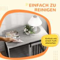 Hundebox mit Schiebetür und Belüftung aus Holz und Metall grau