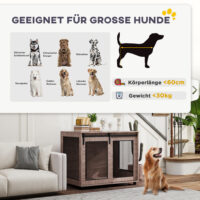 Hundebox Transportbox für Hunde mit Türen 98x60x78cm hellbraun