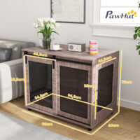 Hundebox Transportbox für Hunde mit Türen 98x60x78cm hellbraun