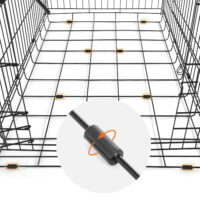 Faltbarer Metall-Hundekäfig für große Hunde in Schwarz, aus robustem Eisendraht, mit abnehmbarer Trennwand und Bodenwanne. Maße: 122 x 74,5 x 80,5 cm. Ideal für Sicherheit und Komfort von Haustieren.