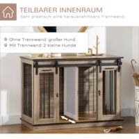Hundebox Zwinger Hundekäfig Transportbox abschliessbar mit 2 Türen braun