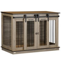 Hundebox Zwinger Hundekäfig Transportbox abschliessbar mit 2 Türen braun