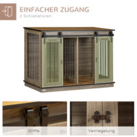 Hundebox Zwinger Hundekäfig Transportbox abschliessbar mit 2 Türen braun