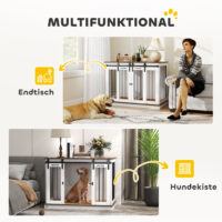 Hundebox Zwinger Hundebox Transportbox verriegelbar für Hunde weiss