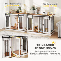 Hundebox Zwinger Hundebox Transportbox verriegelbar für Hunde weiss
