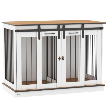 Hundebox Zwinger Hundebox Transportbox verriegelbar für Hunde weiss