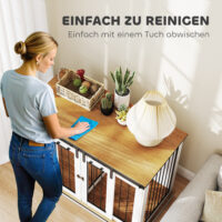Hundebox Zwinger Hundebox Transportbox verriegelbar für Hunde weiss