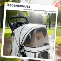 Hundebuggy Katzenwagen faltbar mit Regenschutz bis 10kg grau
