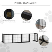 Hundegitter klappbar extra breit für innen aus Holz schwarz