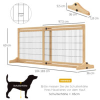 Hundeschutzgitter Treppenschutzgitter höhenverstellbar 180cm