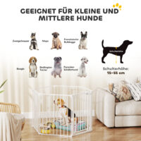Hunde Absperrgitter faltbar mit Tür für kleine und mittlere Hunde