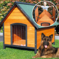 Hundehütte Balu XXL Wetterfest mit Dachluke