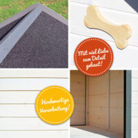 Robuste Hundehütte Bella, wetterfest in Größe L.