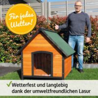 Hundehütte Luna XL wetterfest mit Dachluke