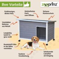 Hundehütte Rocky L wetterfest für den Außenbereich