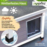 Hundehütte Rocky L wetterfest für den Außenbereich