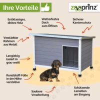 Hundehütte Rocky M wetterfest für den Außenbereich