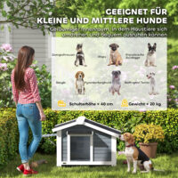 Hundehütte wetterfest mit Fenster und Boden aus Holz