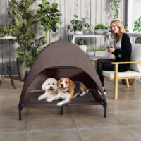 Hundeliege erhöht Outdoor mit Dach für grosse Hunde