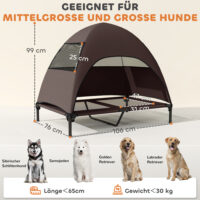 Hundeliege erhöht Outdoor mit Dach für grosse Hunde
