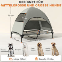 Hundeliege erhöht Outdoor mit Dach für grosse Hunde